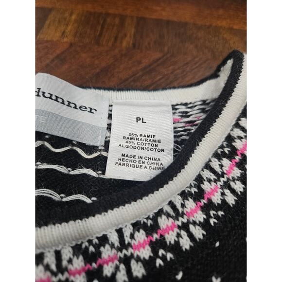 Alfred Dunner PL Snowman Ski Sweater Winter Snowflakes Christmas Knit Petite L - Picture 4 of 7